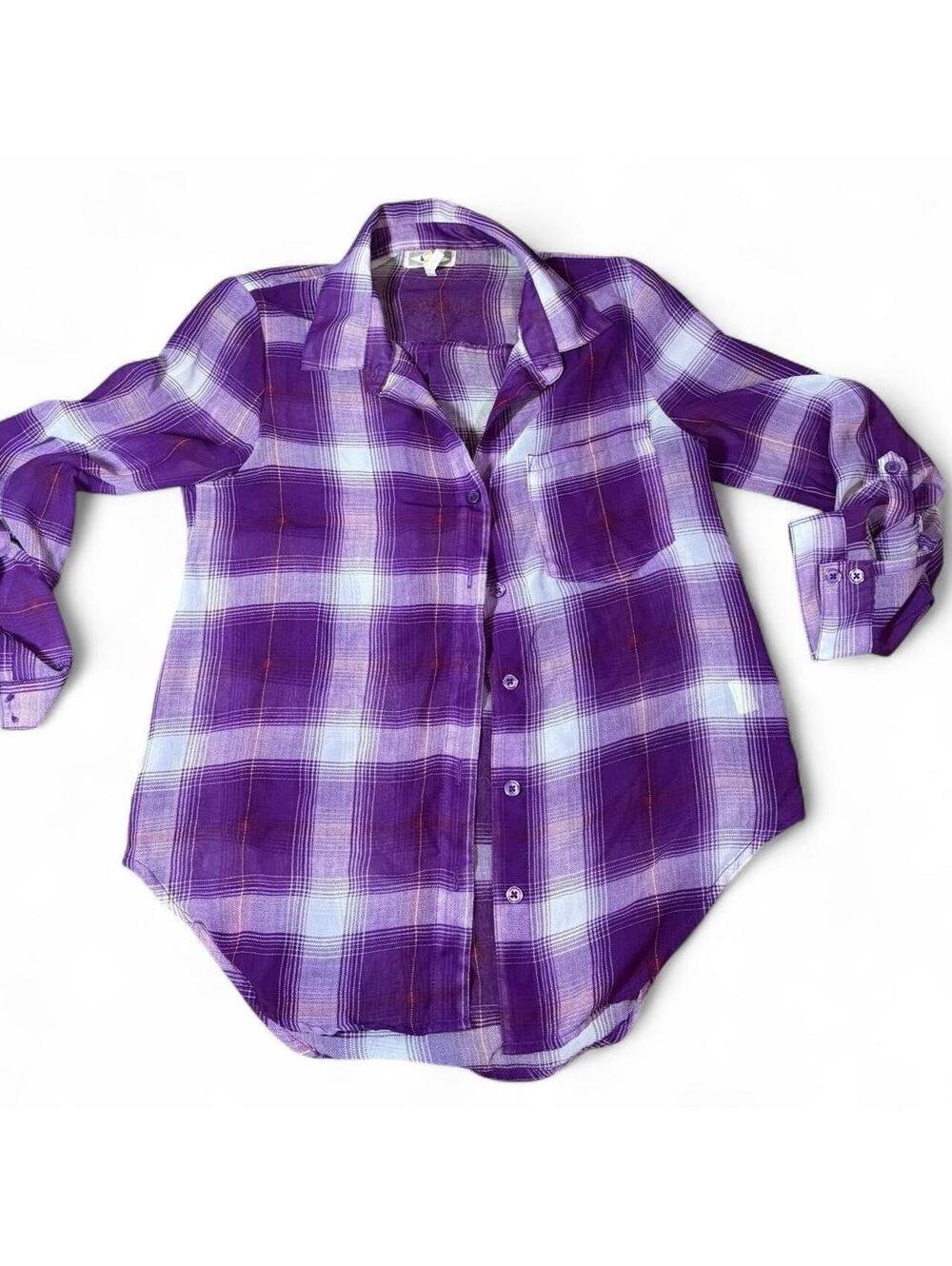 Kirra purple mesh button down